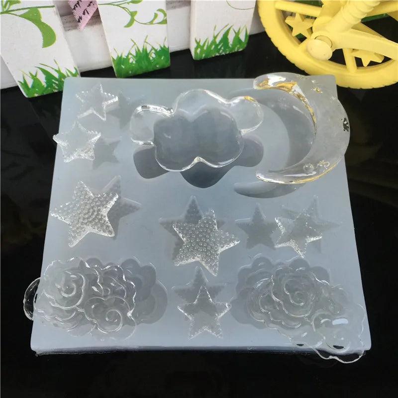Star Moon Clouds Liquid Silicone Mold for Resin Jewelry Pendant