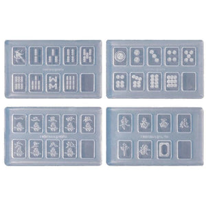 4Pcs Mahjong Epoxy Resin Casting Molds DIY Craft Project Silicone Mold