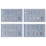 4Pcs Mahjong Epoxy Resin Casting Molds DIY Craft Project Silicone Mold