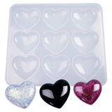 Heart Shaped 9 Grid Silicone Resin Mold for DIY Epoxy Crafts