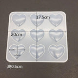 Heart Shaped 9 Grid Silicone Resin Mold for DIY Epoxy Crafts