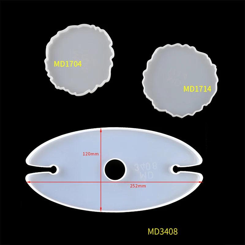 3pcs Red Wine Rack Resin Mold Set Cup Holder Coaster Tray Silicone Mould