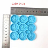9 Cavities Leaf Checkers Epoxy Resin Mold Pendant Decoration Silicone Mould