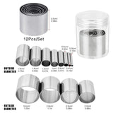 12Pcs Hollow Punch Cutter Set Stainless Steel Round Circle Ring Clay Cutters