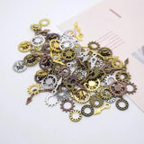 100Pcs Mixed Gear Cog Vintage Steampunk Charms