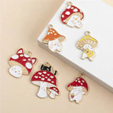10pcs Mixed Cartoon Mushroon Enamel Charms for DIY Jewelry Crafts