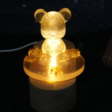 LED Wood Display Base for Resin Art Mini Thin - Round Wooden Night Stand