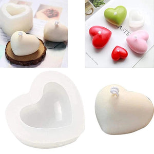 2 Pcs 3D Mirror Love Heart UV Crystal Mold Silicone Mould DIY Craft Soap Mold