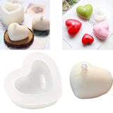 2 Pcs 3D Mirror Love Heart UV Crystal Mold Silicone Mould DIY Craft Soap Mold