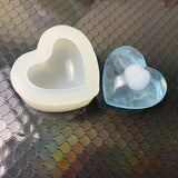 2 Pcs 3D Mirror Love Heart UV Crystal Mold Silicone Mould DIY Craft Soap Mold