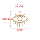 Raw Brass Demon Eye Charms for DIY Earrings Necklace