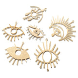Raw Brass Demon Eye Charms for DIY Earrings Necklace