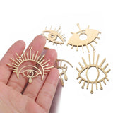 Raw Brass Demon Eye Charms for DIY Earrings Necklace