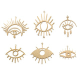 Raw Brass Demon Eye Charms for DIY Earrings Necklace
