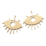 Raw Brass Demon Eye Charms for DIY Earrings Necklace