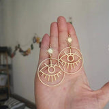Raw Brass Demon Eye Charms for DIY Earrings Necklace