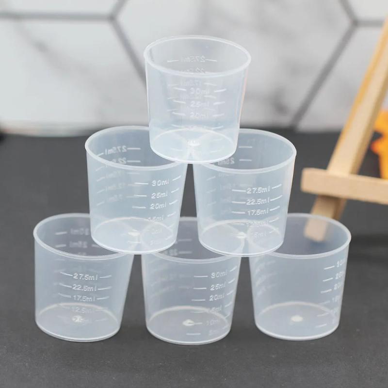 30ml Clear Plastic Measuring Cups for DIY Projects