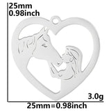 5Pcs Stainless Steel Girl Kissing Horse Charms for Jewelry Making