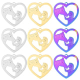 5Pcs Stainless Steel Girl Kissing Horse Charms for Jewelry Making
