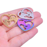 5Pcs Stainless Steel Girl Kissing Horse Charms for Jewelry Making