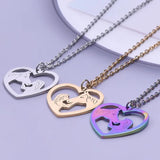 5Pcs Stainless Steel Girl Kissing Horse Charms for Jewelry Making