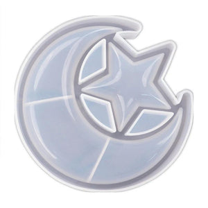 Moon Star Tray Resin Mold Crescent Moon Box Epoxy Silicone Casting Mold Tools