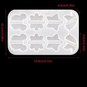 Silicone Mold Flower Butterfly Straw Toppers Beach Party Decor DIY Craft Tools