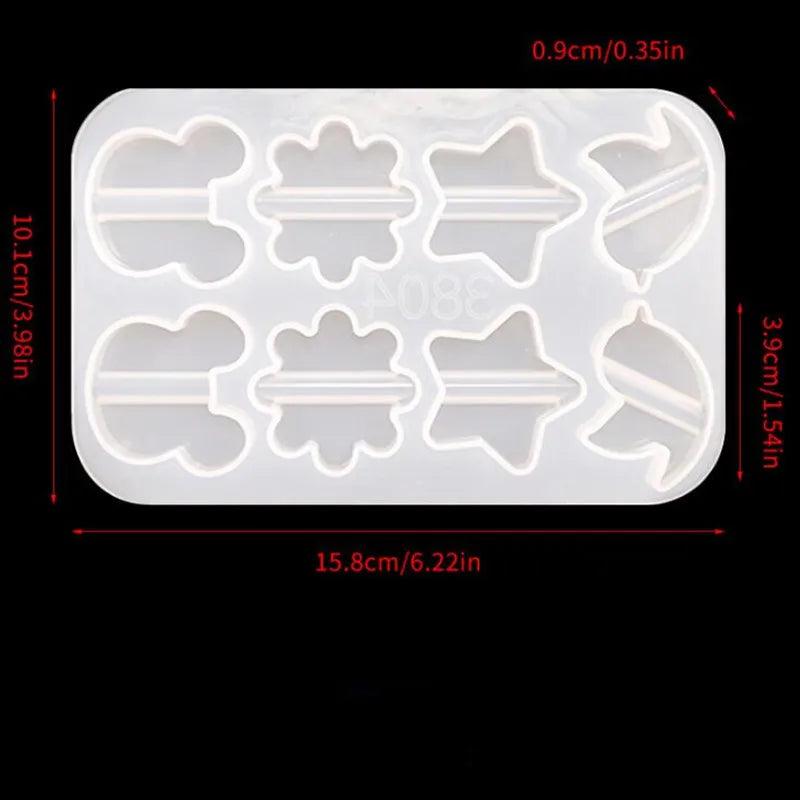 Silicone Mold Flower Butterfly Straw Toppers Beach Party Decor DIY Craft Tools
