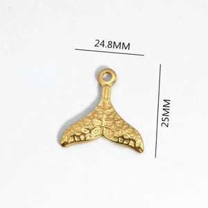 2Pcs Stainless Steel Fish Tail Charms for DIY Jewelry Making