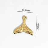 2Pcs Stainless Steel Fish Tail Charms for DIY Jewelry Making