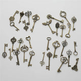 30Pcs Vintage Bronze Alloy Key Charms Pendant DIY Necklace Bracelet Jewelry