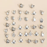 35pcs Tibetan Silver Cup Teapot Charms Pendants for DIY Crafts Bracelet