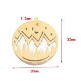 10Pcs Brass Mountain Celestial Star Moon Charms for DIY Jewelry Making