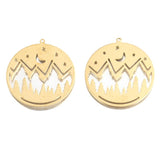 10Pcs Brass Mountain Celestial Star Moon Charms for DIY Jewelry Making