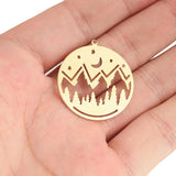 10Pcs Brass Mountain Celestial Star Moon Charms for DIY Jewelry Making