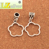 15Pcs Big Plumeria Flower Charm Beads European Bracelets B324 20x33.6mm