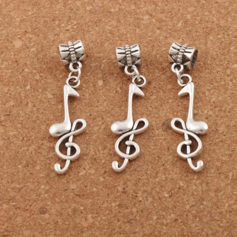 Treble Clef Eighth Music Note Beads for Charm Bracelets