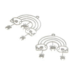 5pcs/lot Skull Charm Spider Arch Skull Spider Web Halloween Pendant