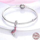 Flamingo Dangle Charm Beads for Bracelet Bangle Silver Pendant