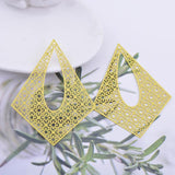 20pcs Brass Laser Cut Thin Bigger Charms Silver Charm DIY Jewelry Earring Making