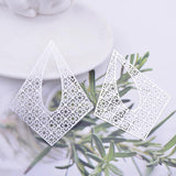 20pcs Brass Laser Cut Thin Bigger Charms Silver Charm DIY Jewelry Earring Making