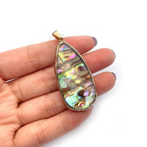 Abalone Shell Teardrop Buckle Pendant Couple Necklace