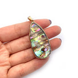 Abalone Shell Teardrop Buckle Pendant Couple Necklace