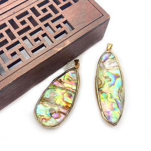 Abalone Shell Teardrop Buckle Pendant Couple Necklace
