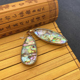Abalone Shell Teardrop Buckle Pendant Couple Necklace