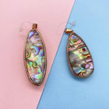 Abalone Shell Teardrop Buckle Pendant Couple Necklace