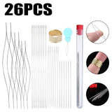 26pcs Stainless Steel Beading Needles Jewelry Threading Tools with Storage