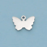 5Pcs Stainless Steel Butterfly Charms Insect Pendant Jewelry Making DIY