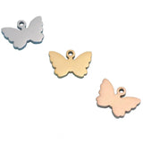 5Pcs Stainless Steel Butterfly Charms Insect Pendant Jewelry Making DIY