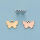 5Pcs Stainless Steel Butterfly Charms Insect Pendant Jewelry Making DIY